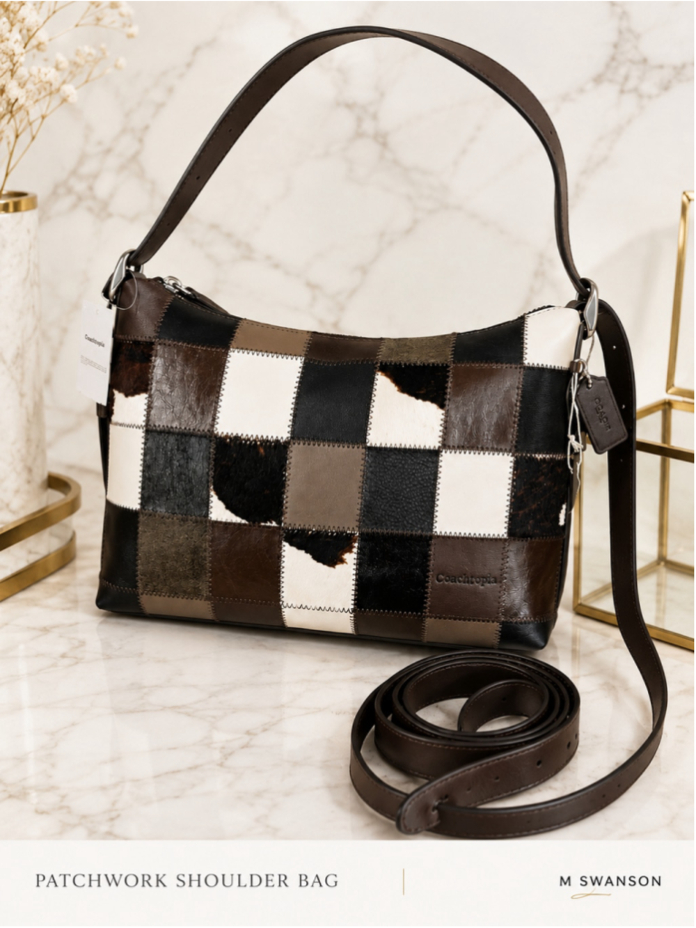 NEW Coach Coachtopia Alter Ego Patchwork Bag CFI65 Leather Haircalf NWT